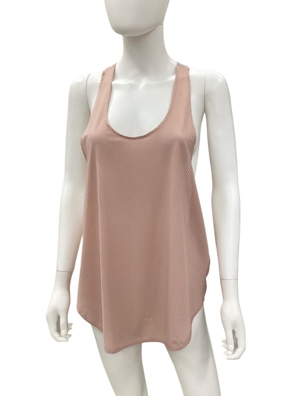 FP Movement- Free People Top Women’s SZ L Mesh Lightweight Sleeveless Dusty Pink